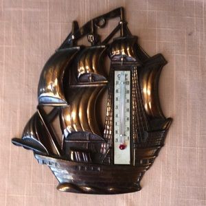 Vintage Brass Ship Thermometer